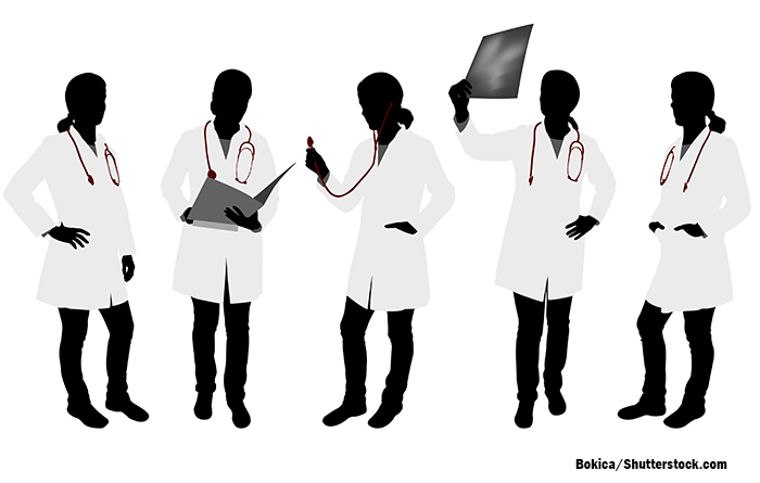 female doctors illustration silhouette